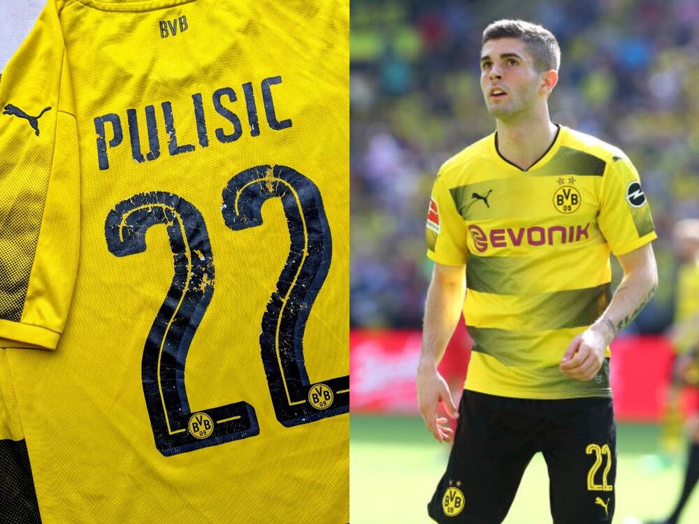 Christian PULISIC #22 BVB Dortmund 2017-2018 PUMA jersey Evonik M yellow soccer